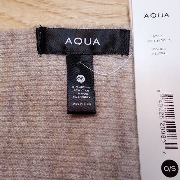 AQUA Scarf Womens Brown Space Dye Ombre Long Rectangle Knit Neutral 90x9 - Picture 3 of 5